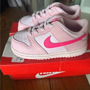 New Pink Nike Dunk Low - Size 8C